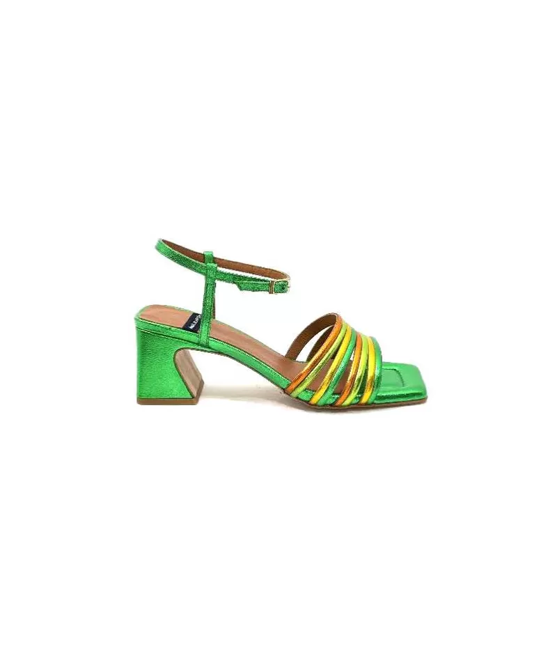 angel alarcon 23042 Cuir Metal Vert-Femme Sandales