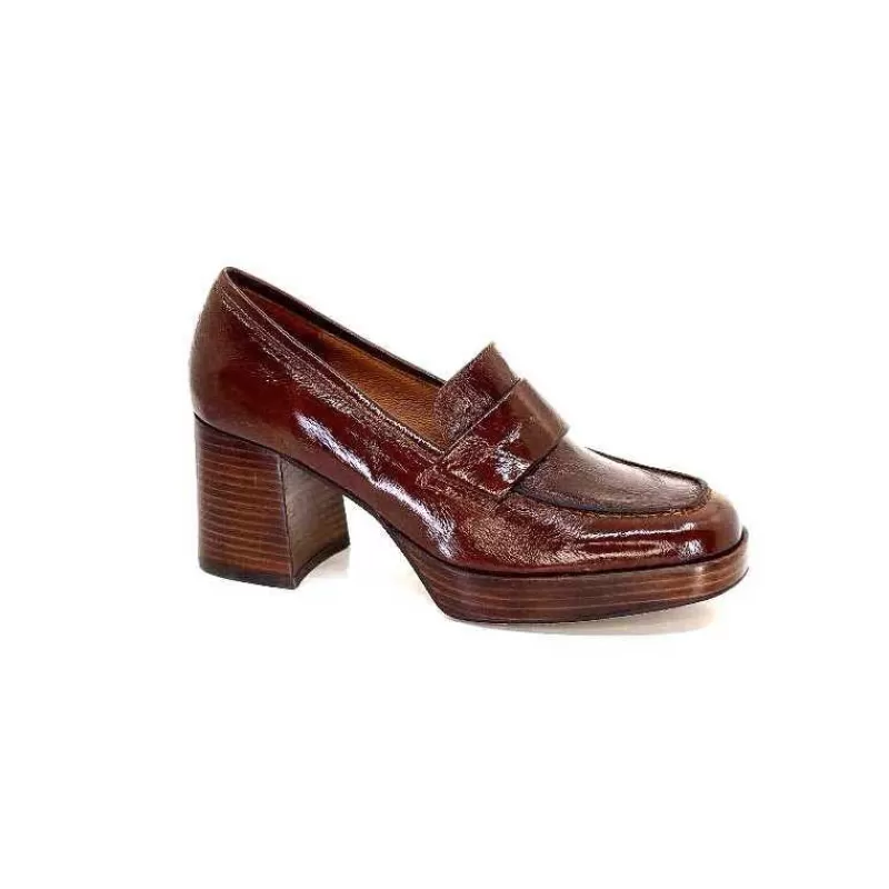 angel alarcon 23524 Cuir Vernis Whisky-Femme Mocassins