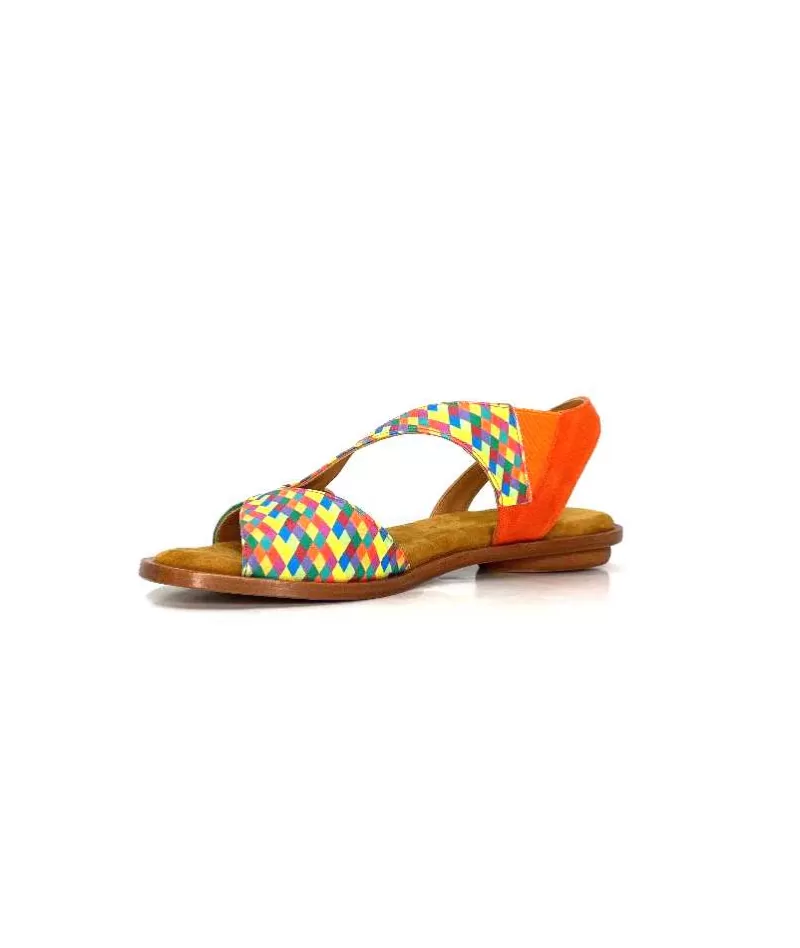 Audley 22300 Daim Textile Multicolore-Femme Sandales