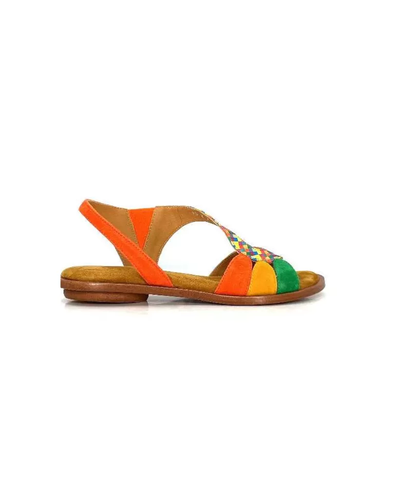 Audley 22300 Daim Textile Multicolore-Femme Sandales