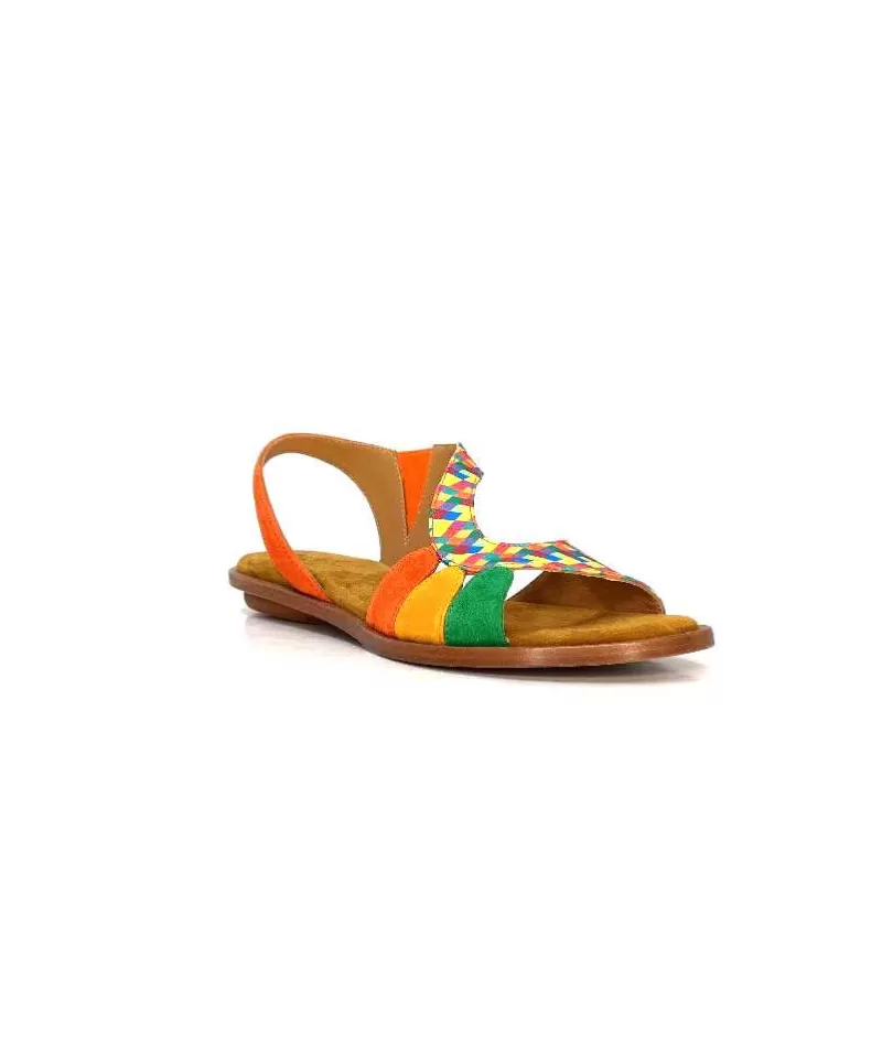 Audley 22300 Daim Textile Multicolore-Femme Sandales