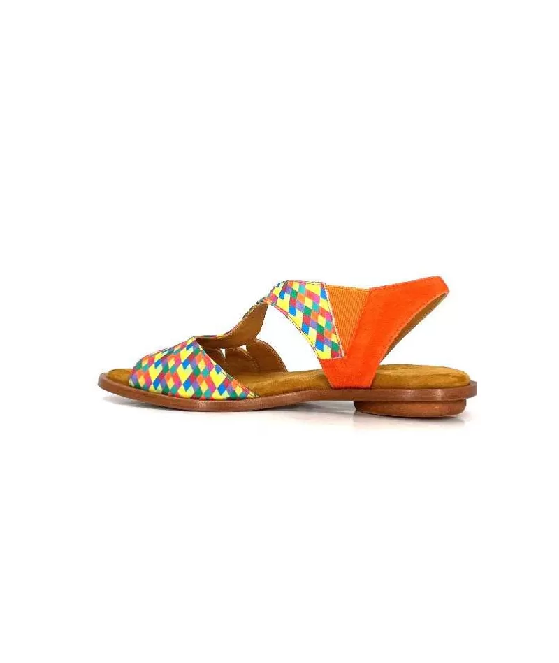 Audley 22300 Daim Textile Multicolore-Femme Sandales