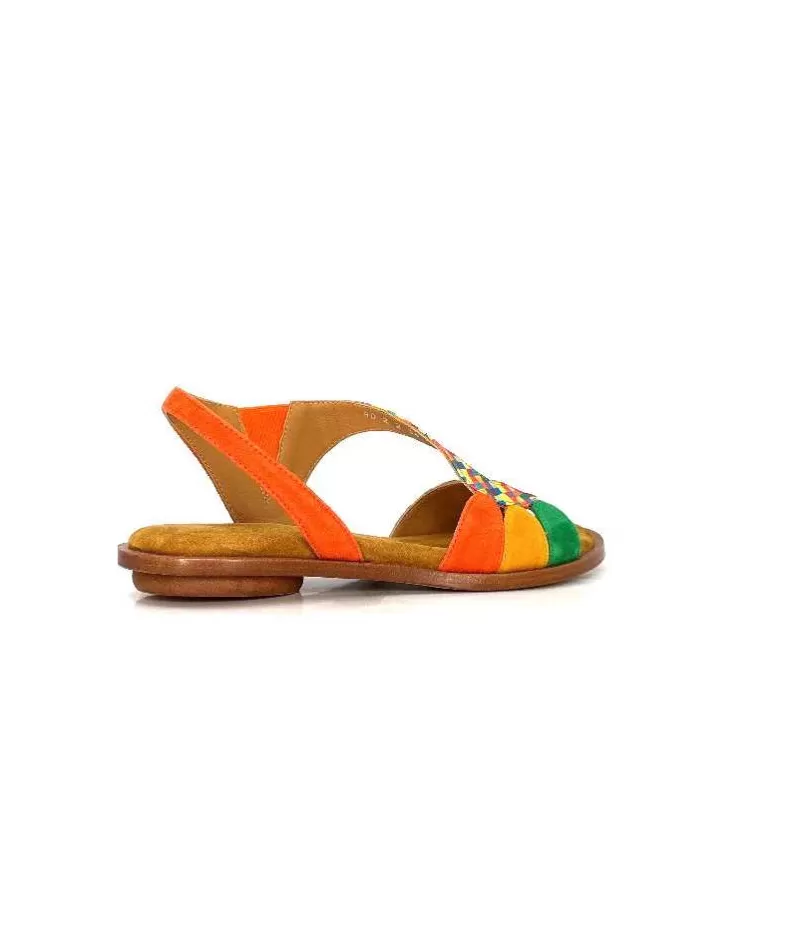 Audley 22300 Daim Textile Multicolore-Femme Sandales