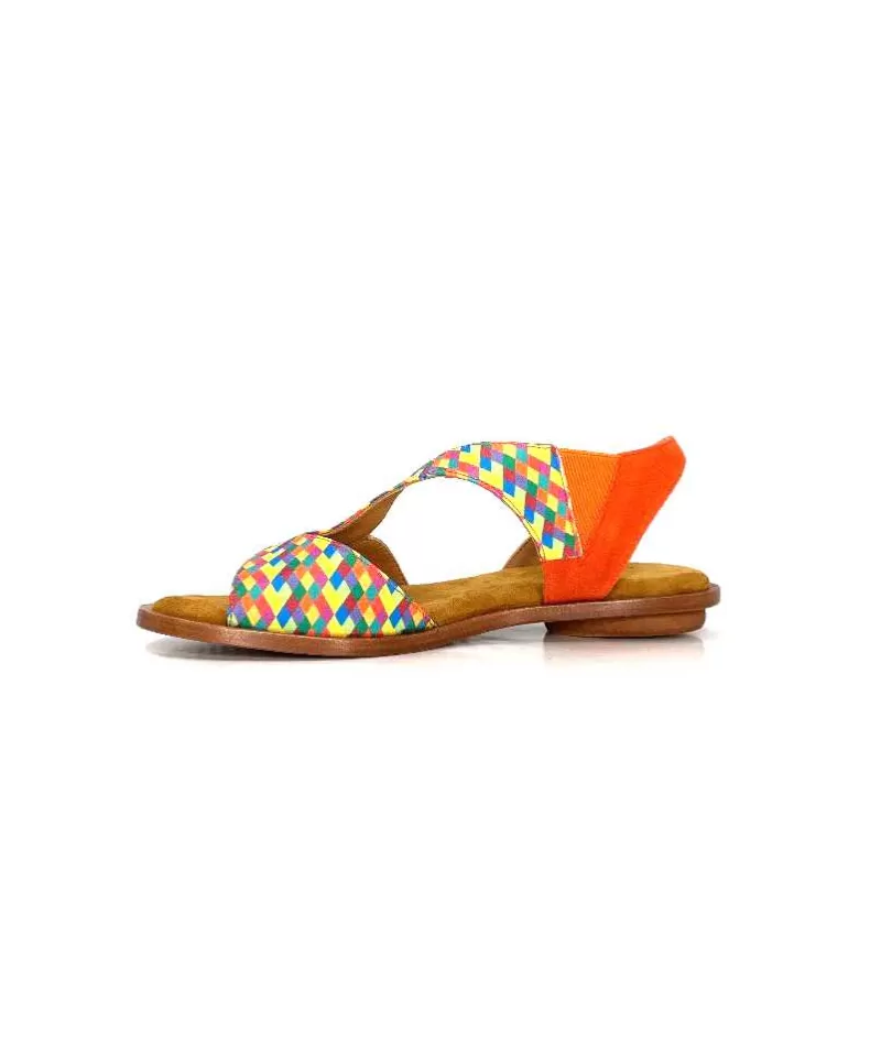Audley 22300 Daim Textile Multicolore-Femme Sandales