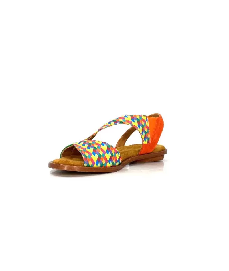 Audley 22300 Daim Textile Multicolore-Femme Sandales