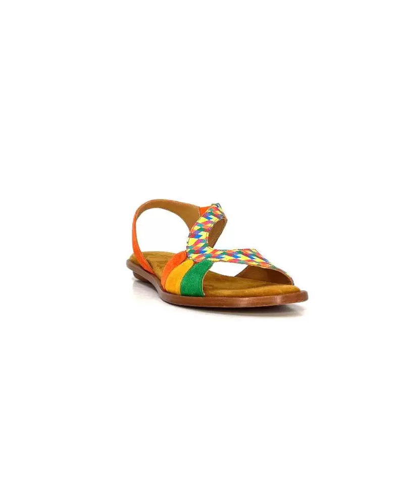Audley 22300 Daim Textile Multicolore-Femme Sandales