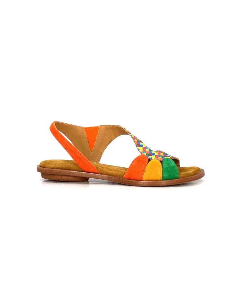 Audley 22300 Daim Textile Multicolore-Femme Sandales