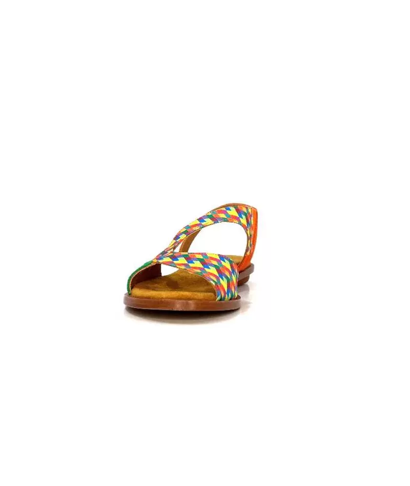 Audley 22300 Daim Textile Multicolore-Femme Sandales
