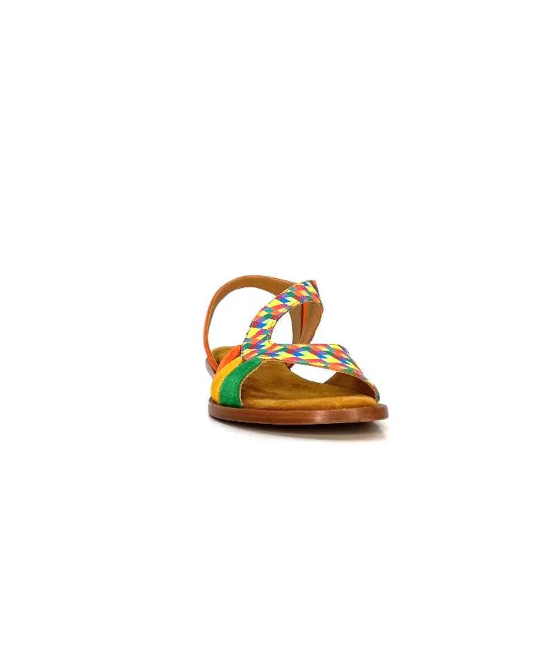 Audley 22300 Daim Textile Multicolore-Femme Sandales