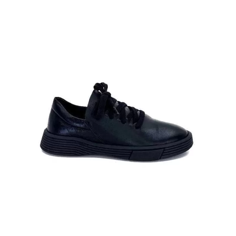 Ivoire0401a Baskets Ivoire 500-952 Cuir Noir-Femme Baskets