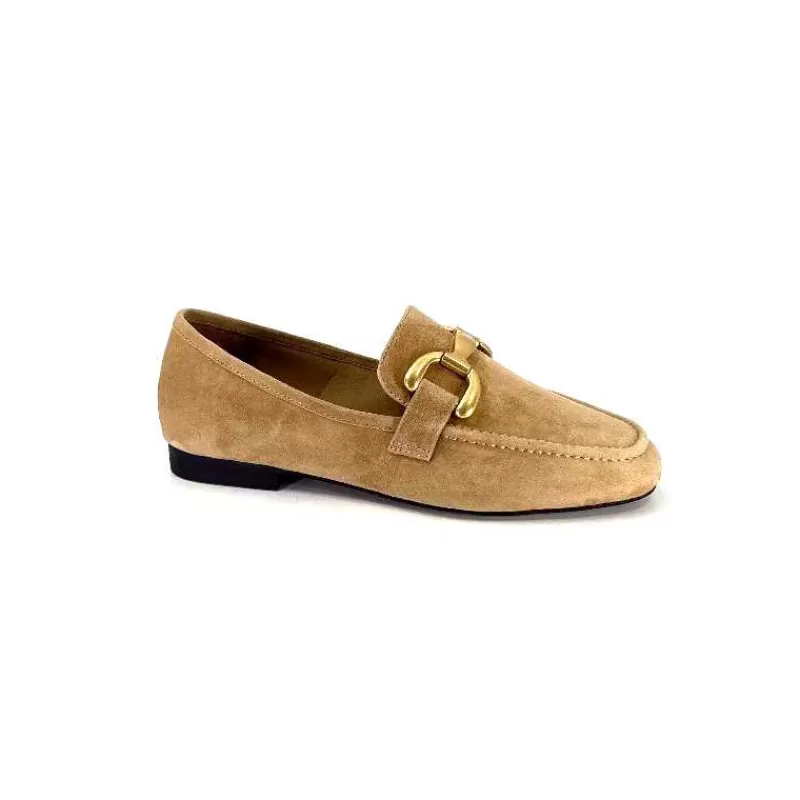 bibi lou 571Z30 Daim Camel-Femme Mocassins