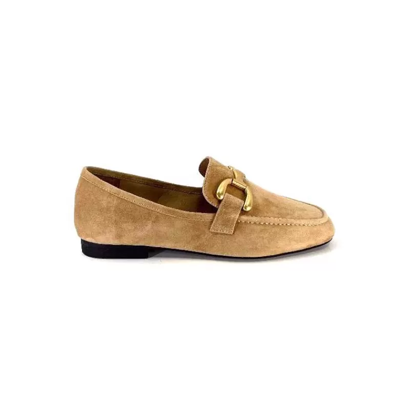 bibi lou 571Z30 Daim Camel-Femme Mocassins