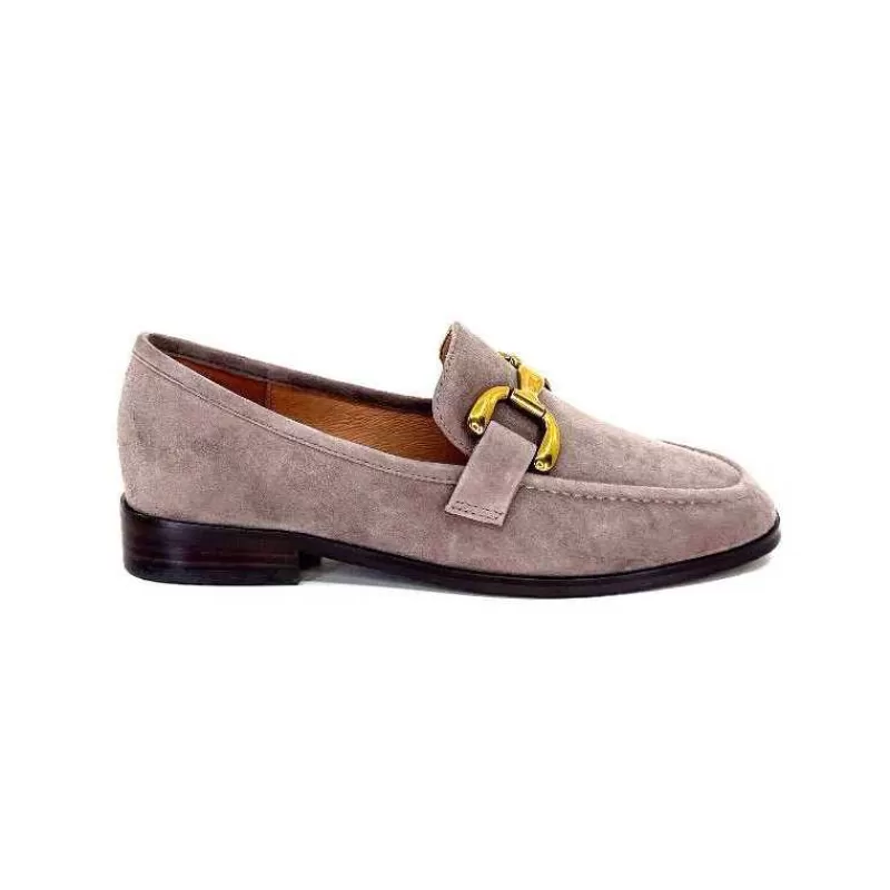 bibi lou 572 Daim Gris-Femme Mocassins