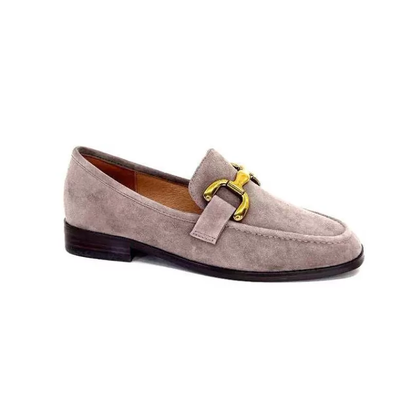 bibi lou 572 Daim Gris-Femme Mocassins