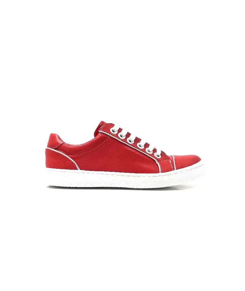 Chacal 6334 Cuir Rouge-Femme Baskets