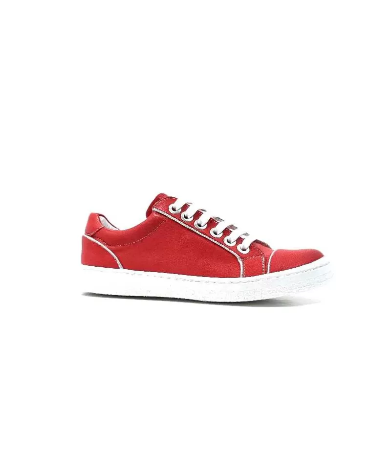 Chacal 6334 Cuir Rouge-Femme Baskets