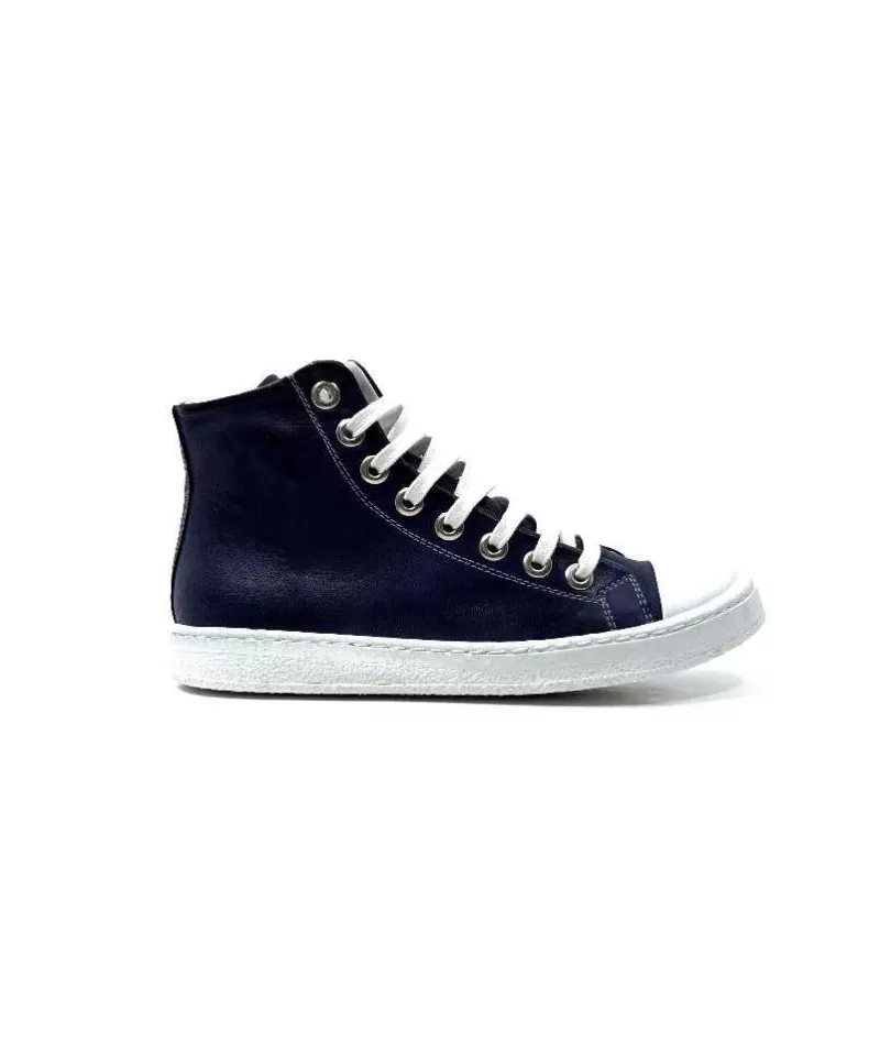 Chacal 6337 Cuir Bleu-Femme Baskets