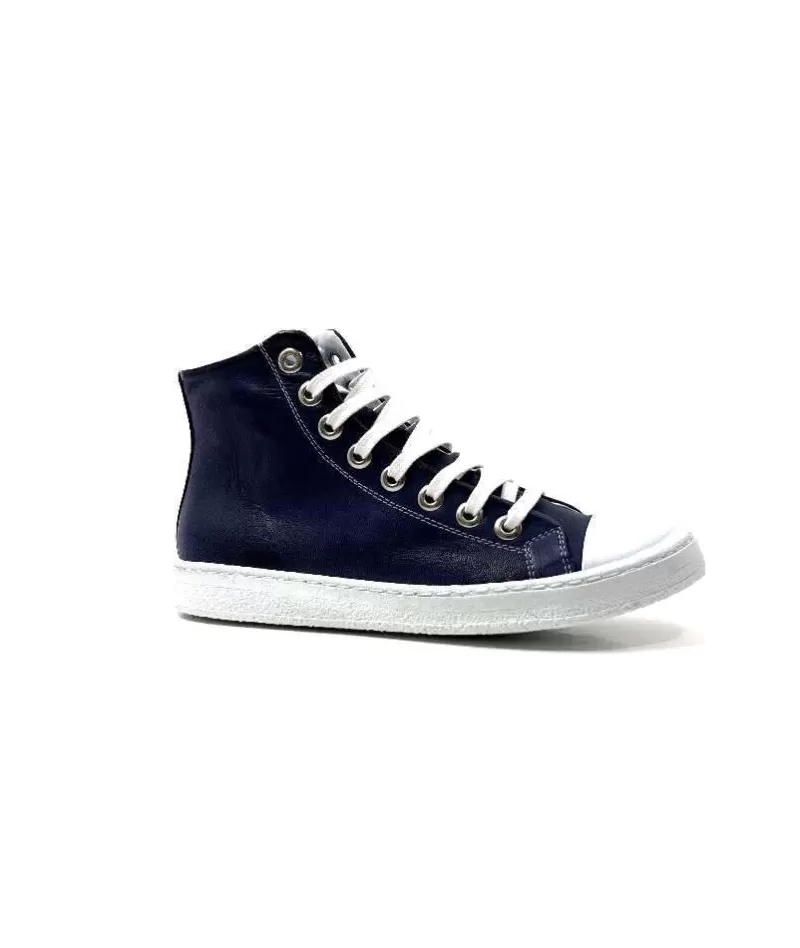 Chacal 6337 Cuir Bleu-Femme Baskets