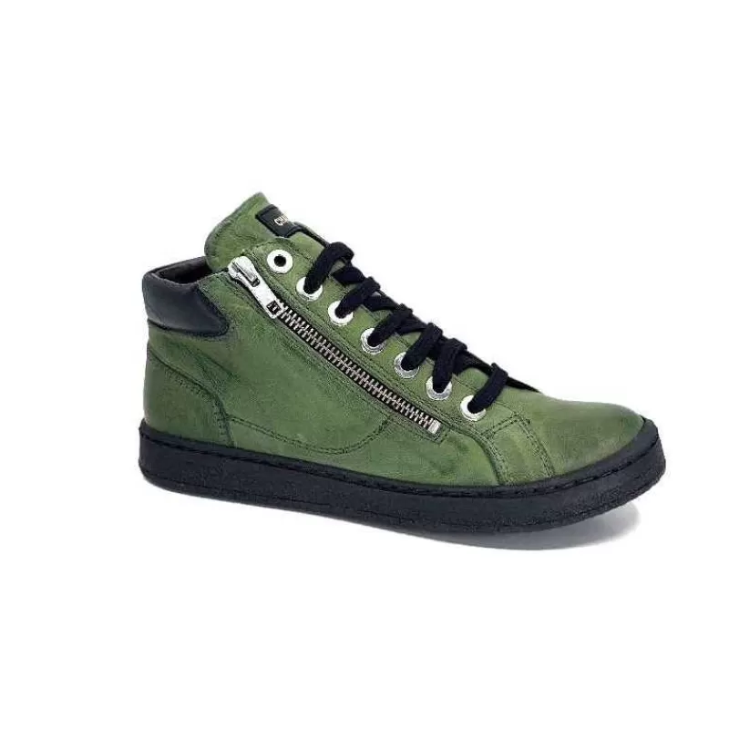 Chacal 6535 Cuir Vert-Femme Baskets