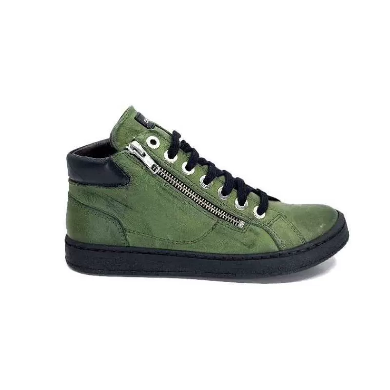 Chacal 6535 Cuir Vert-Femme Baskets