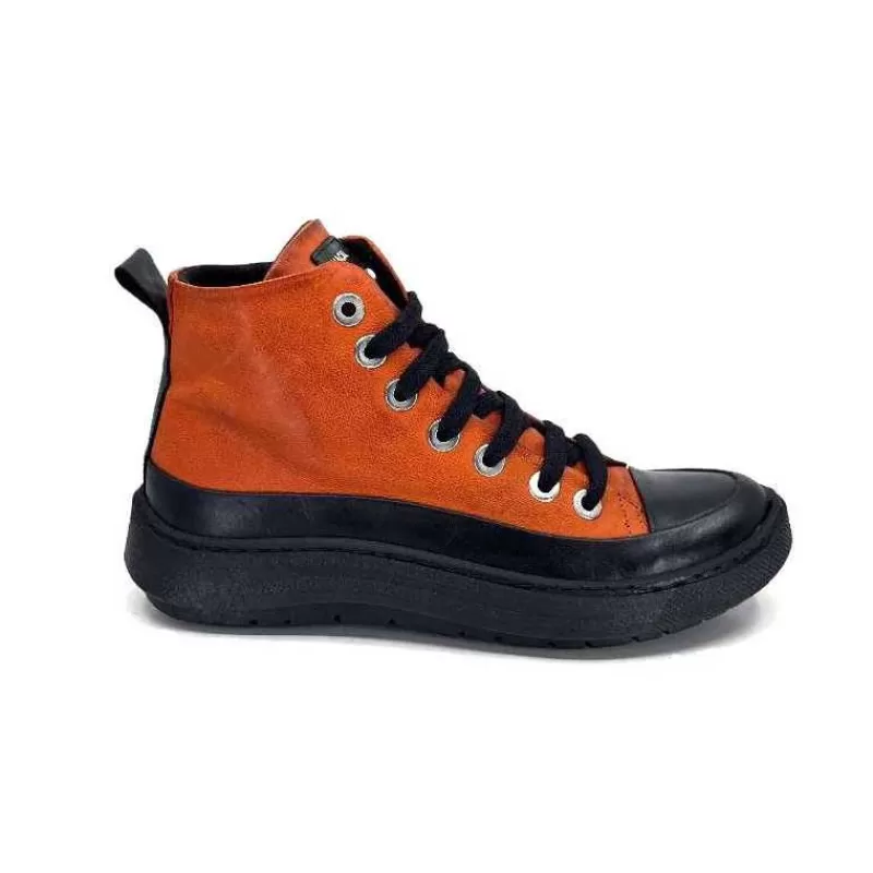 Chacal 6555 Cuir Orange-Femme Baskets