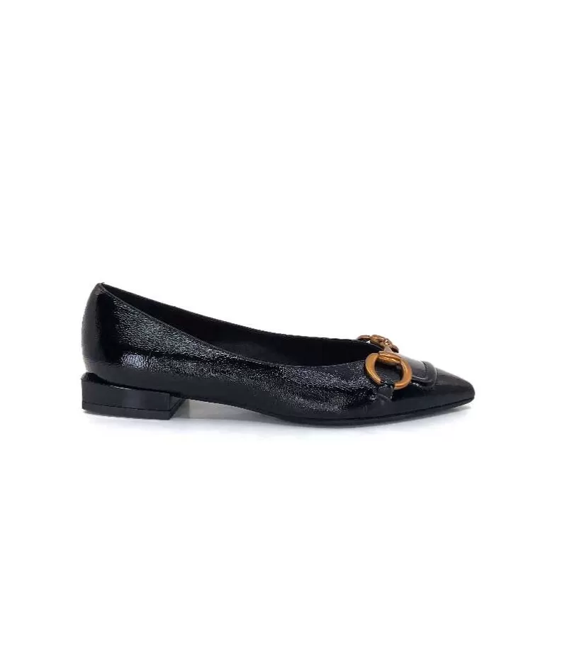 chantal 1805 Cuir Vernis Noir-Femme Ballerines