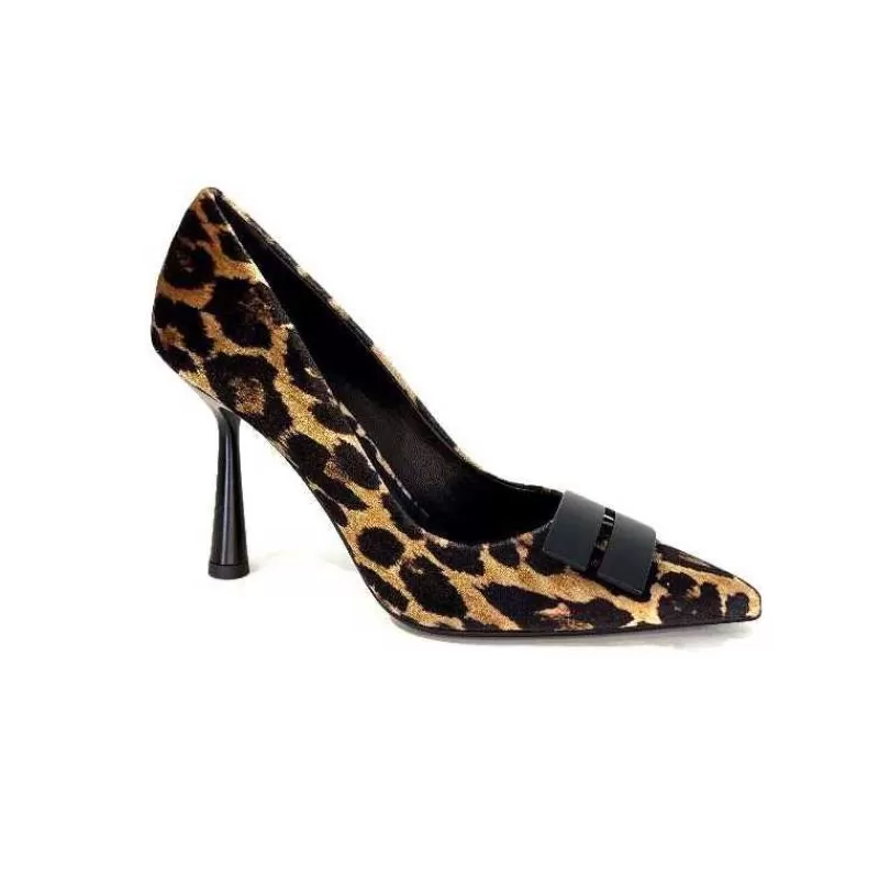 chantal 2123 Velours Imprimes Pantera-Femme Escarpins