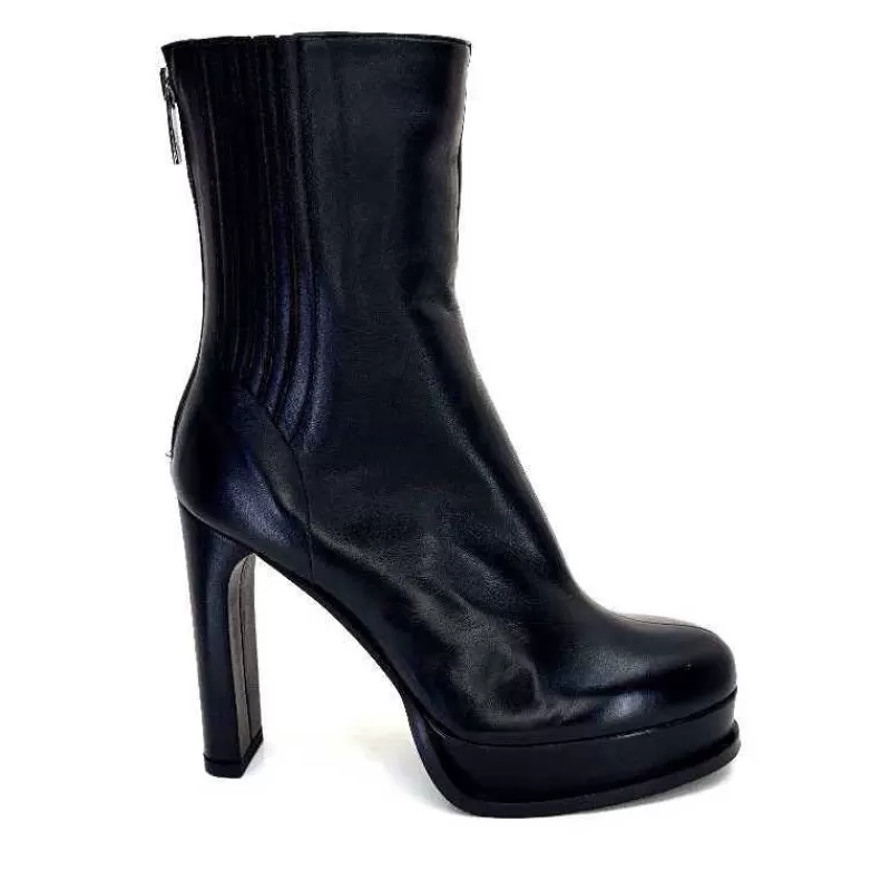 chantal 2145 F326 Cuir Noir-Femme Bottines