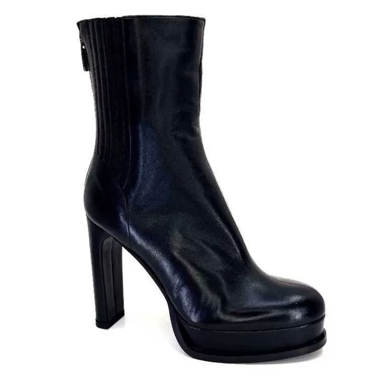 chantal 2145 F326 Cuir Noir-Femme Bottines