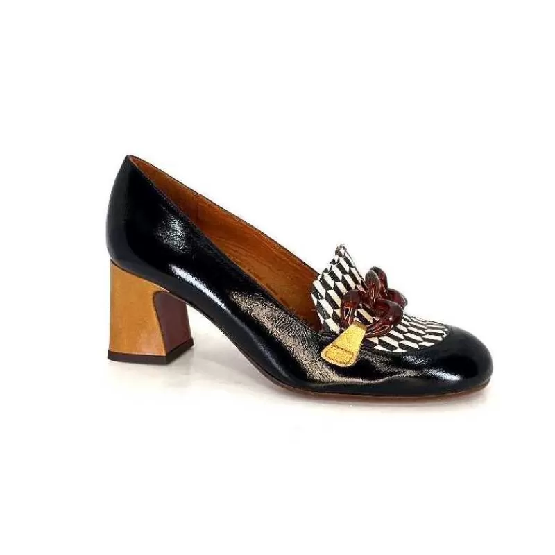 Chie Mihara Anata Cuir Vernis Noir-Femme Mocassins