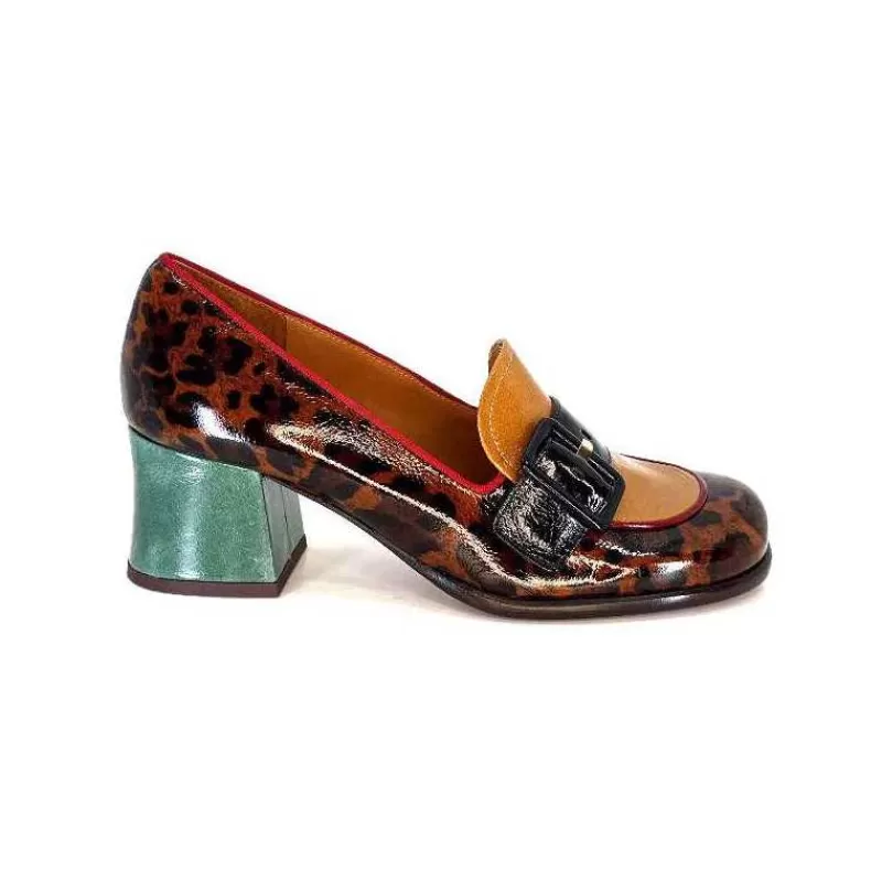 Chie Mihara Meisen Cuir Marron Rouge Vert-Femme Mocassins