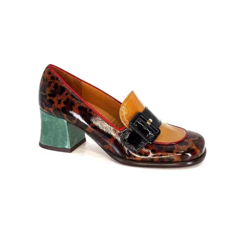 Chie Mihara Meisen Cuir Marron Rouge Vert-Femme Mocassins