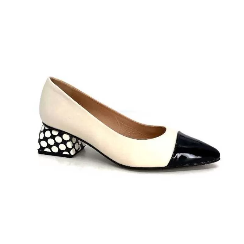 Dansi 5943 Cuir Creme-Femme Escarpins