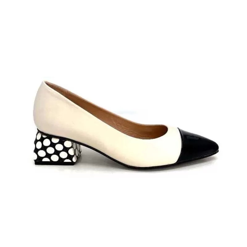 Dansi 5943 Cuir Creme-Femme Escarpins