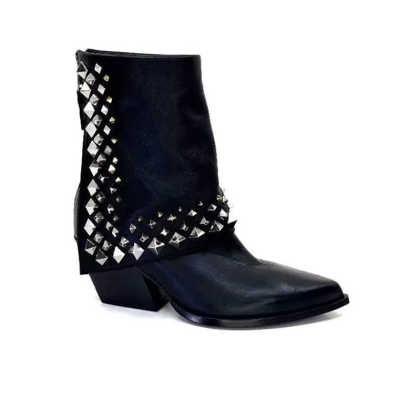 Elena iachi E3710 Cuir Noir-Femme Bottines