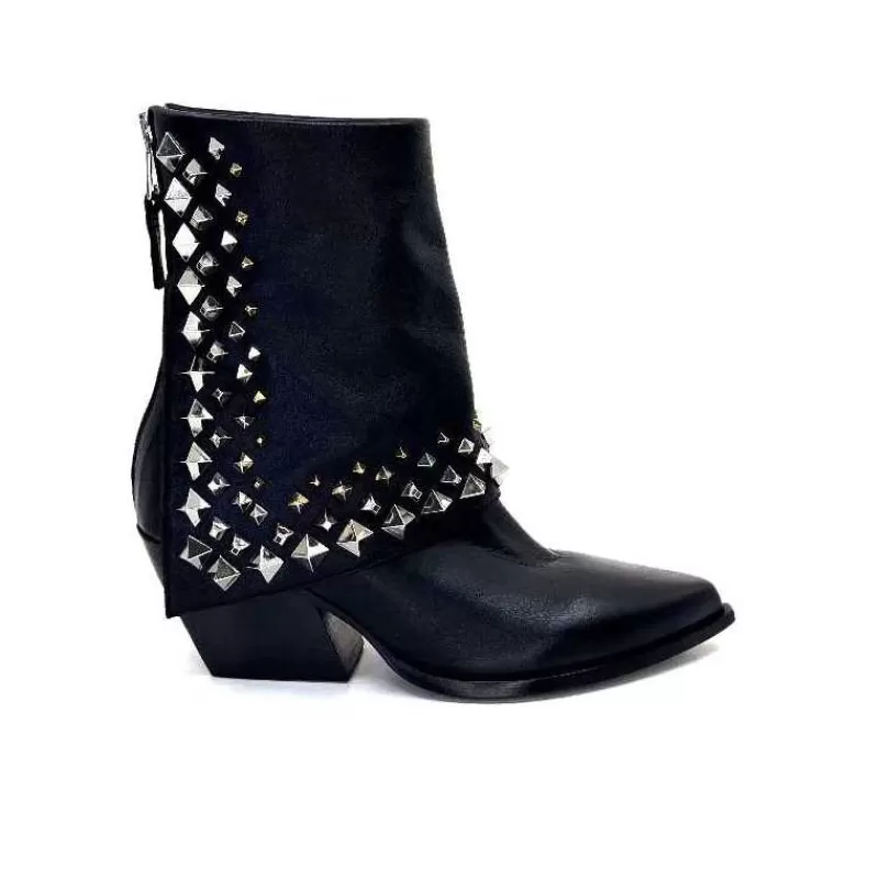 Elena iachi E3710 Cuir Noir-Femme Bottines