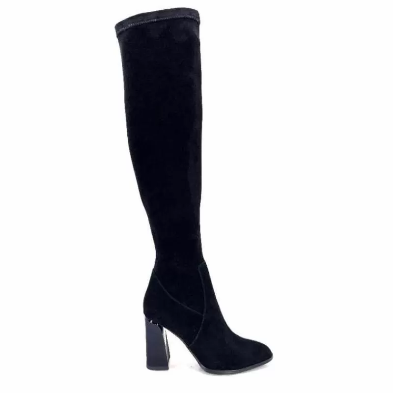 Elue Par Nous Daim Payros Noir-Femme Bottes