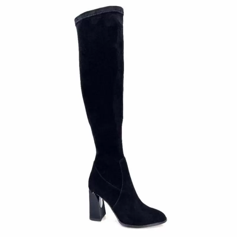 Elue Par Nous Daim Payros Noir-Femme Bottes