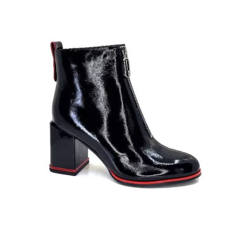 Elue Par Nous Paella Cuir Noir Vernis-Femme Bottines