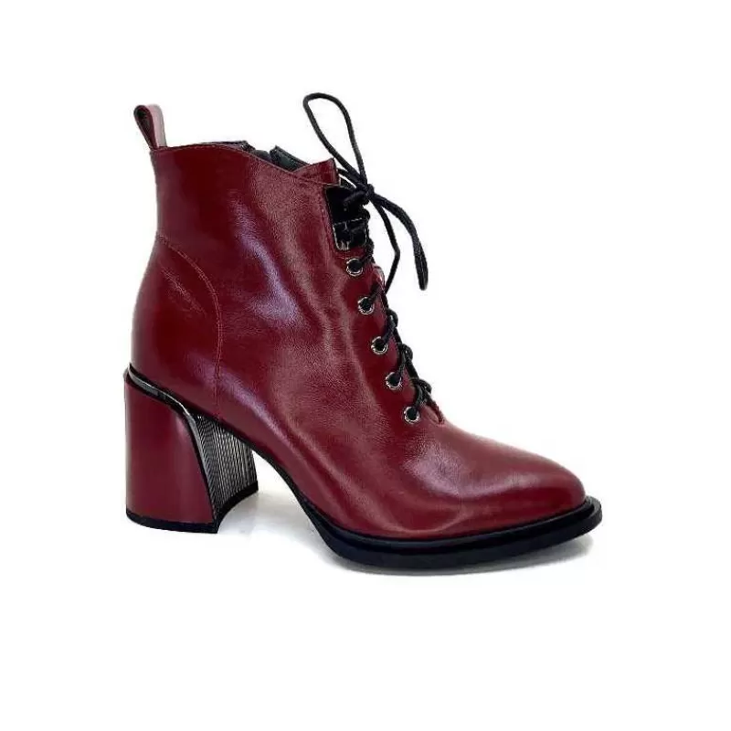 Elue Par Nous Paliki Cuir Rouge-Femme Bottines