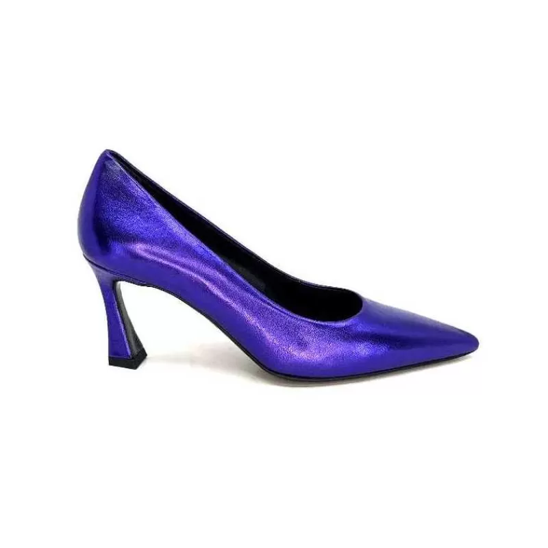 moon flower - enzo di martino Enzo Di Martino Eli 702 Cuir Metallique Violet-Femme Escarpins