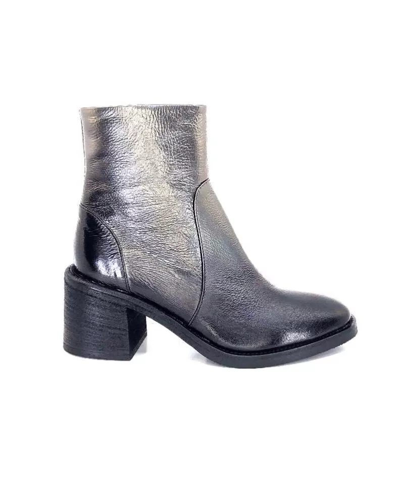 Fru.it 7740 Cuir Metal Antracite-Femme Bottines