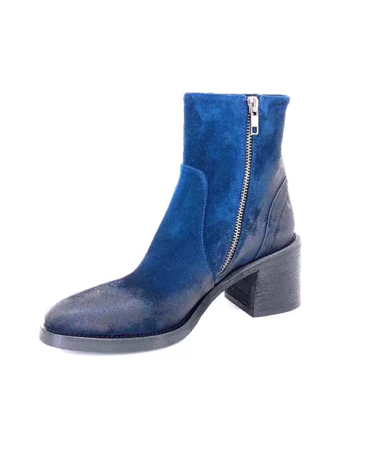 Fru.it 7740 Daim Vintage Bleu Petrole-Femme Bottines