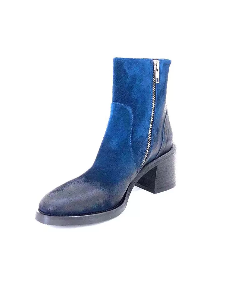 Fru.it 7740 Daim Vintage Bleu Petrole-Femme Bottines