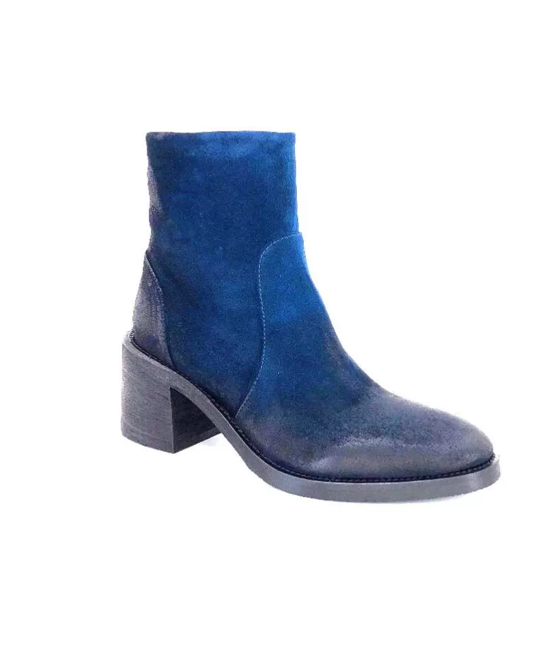 Fru.it 7740 Daim Vintage Bleu Petrole-Femme Bottines