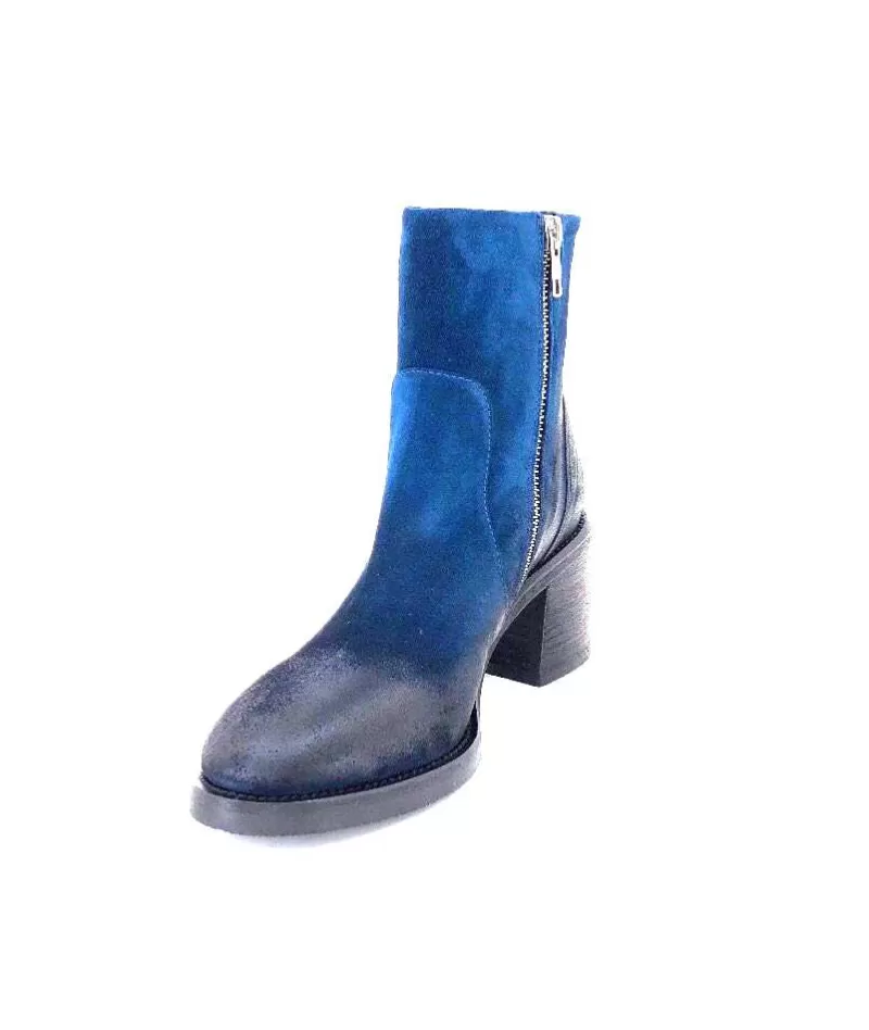 Fru.it 7740 Daim Vintage Bleu Petrole-Femme Bottines