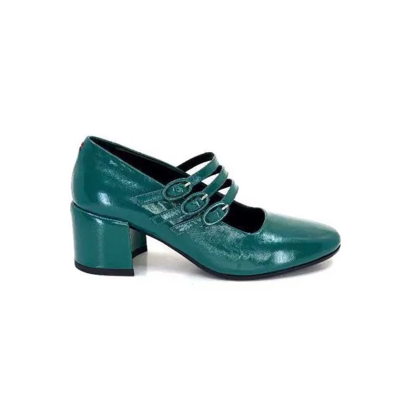 Halmanera Bart 03 Cuir Vernis Vert Selva-Femme Ballerines