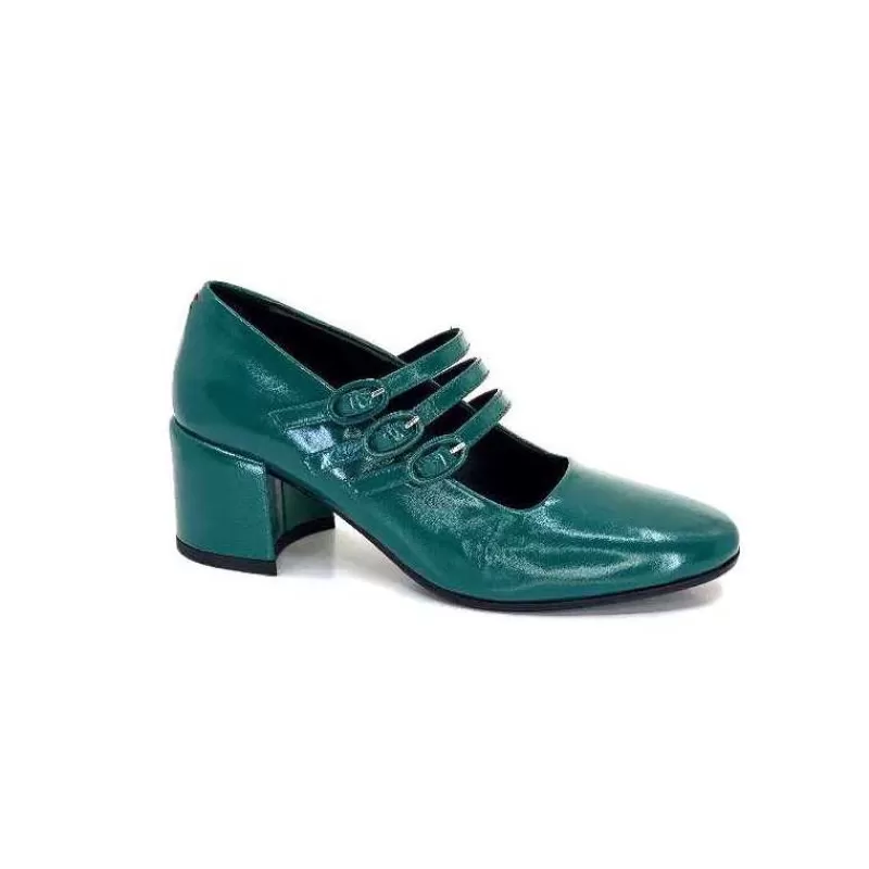 Halmanera Bart 03 Cuir Vernis Vert Selva-Femme Ballerines