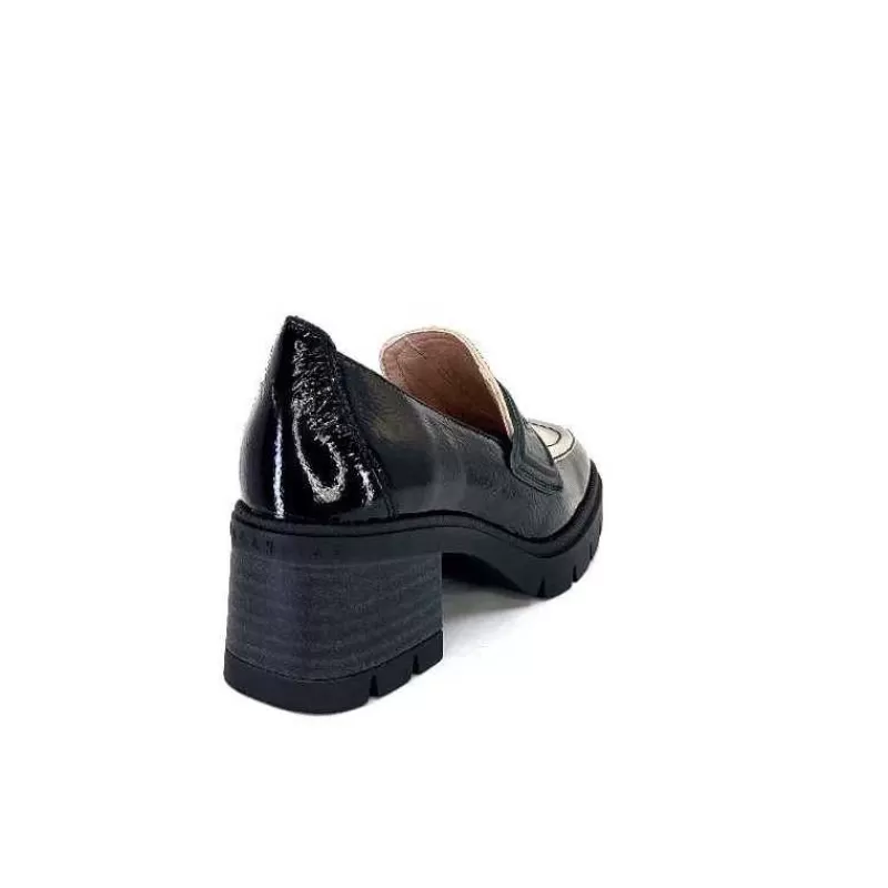 Hispanitas Chi 232965 Everest Cuir Vernis Noir Cuir Vert & Beige-Femme Mocassins