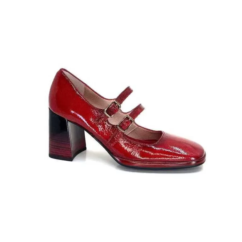 Hispanitas Hi232922 Monaco Cuir Vernis Rouge-Femme Escarpins